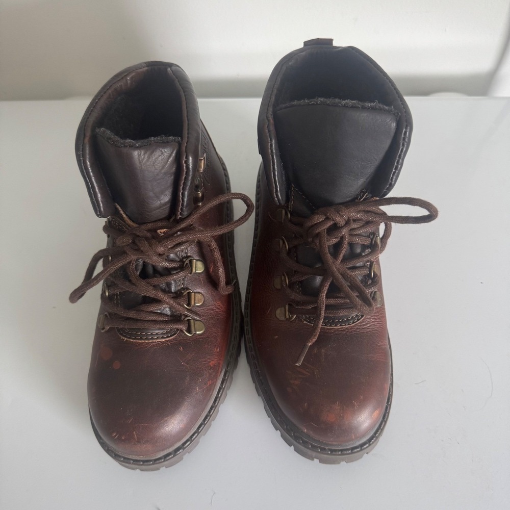 Bos & Co Keefe Brown Leather Insulated Water Resistant Hiking Boots Womens 6.5